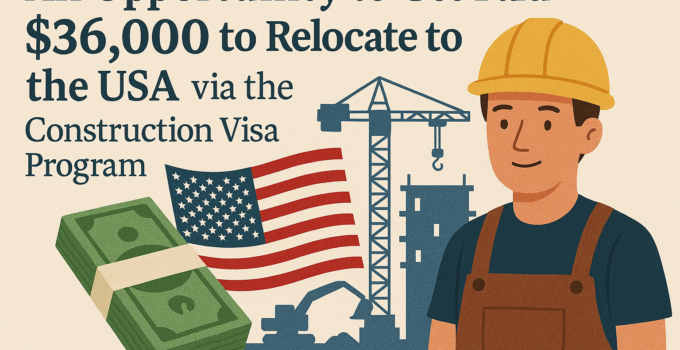 An Opportunity to Get Paid $36,000 to Relocate to the USA via the Construction Visa Program