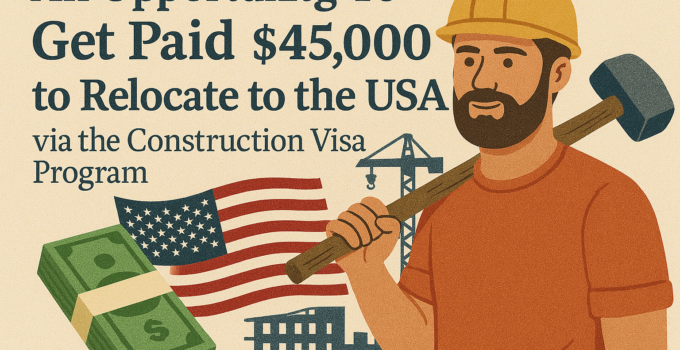 An Opportunity To Get Paid $45,000 to Relocate to the USA via the Construction Visa Program
